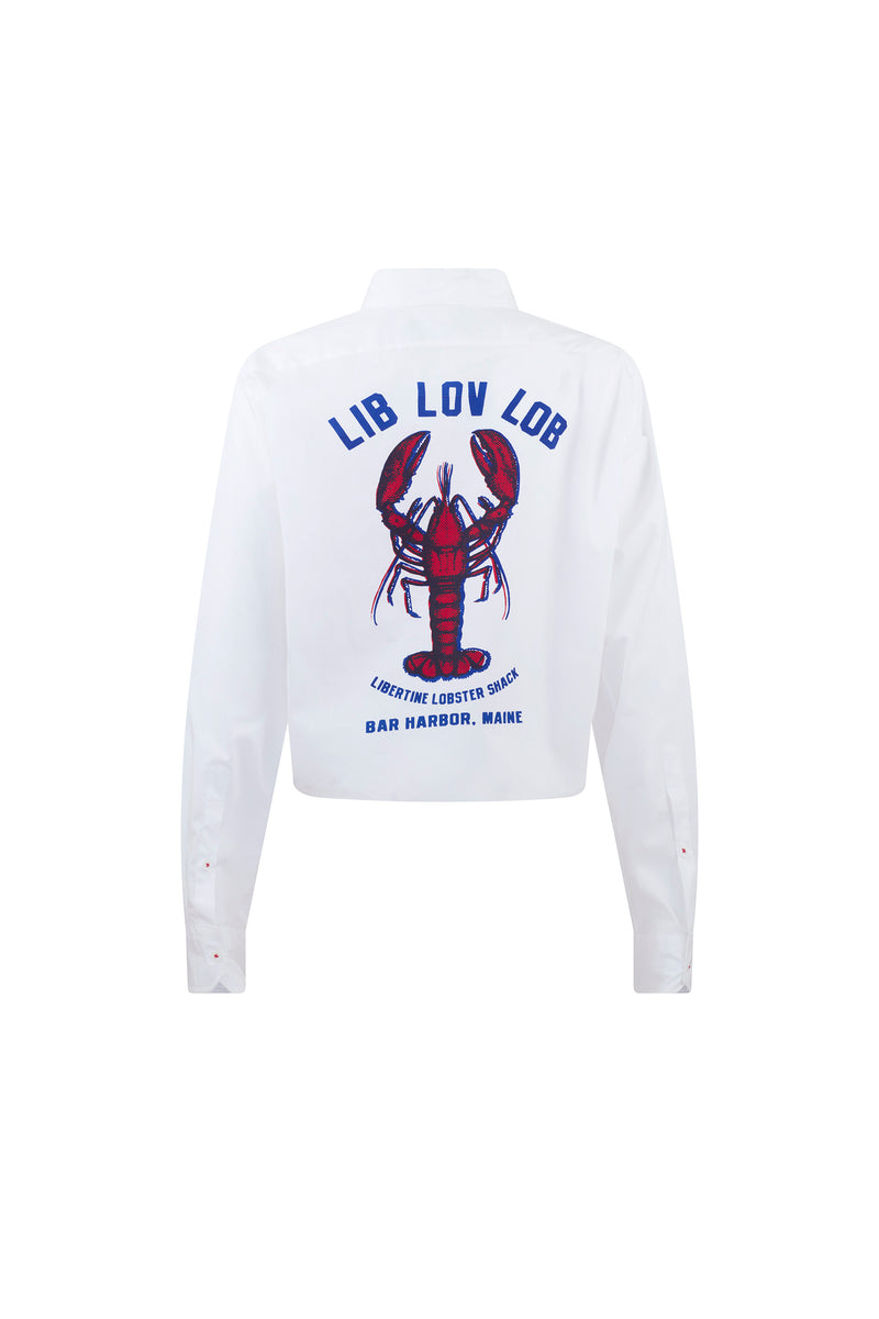 'LIB LOV LOB' CROPPED CLASSIC SHIRT - - Libertine