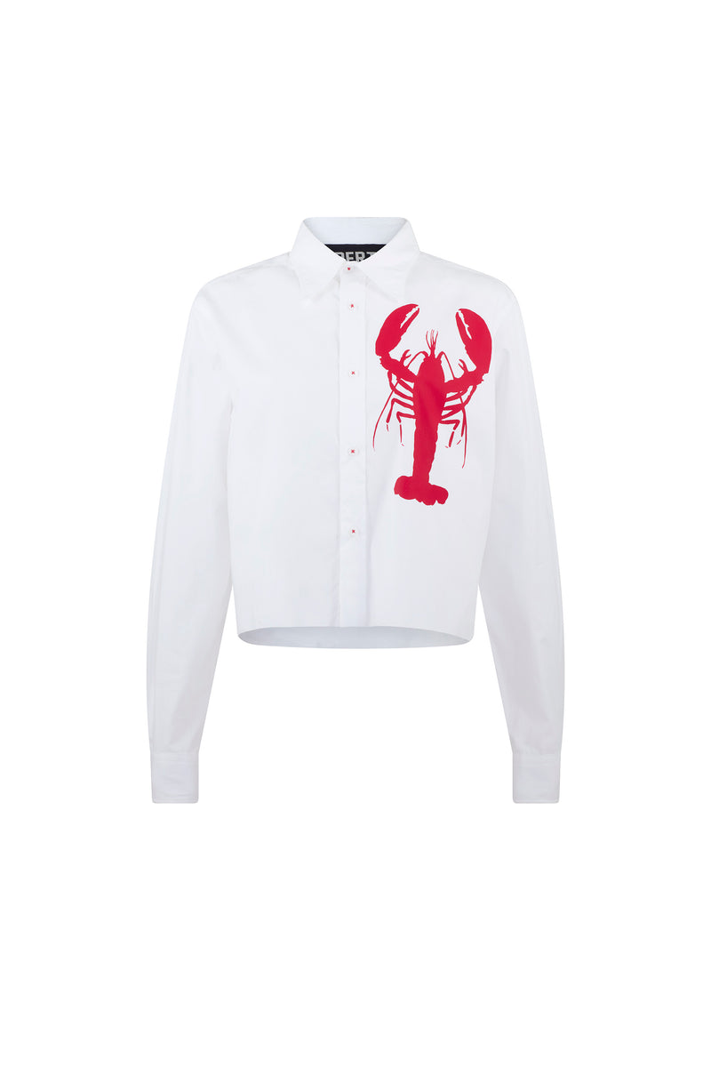 'LIB LOV LOB' CROPPED CLASSIC SHIRT - - Libertine
