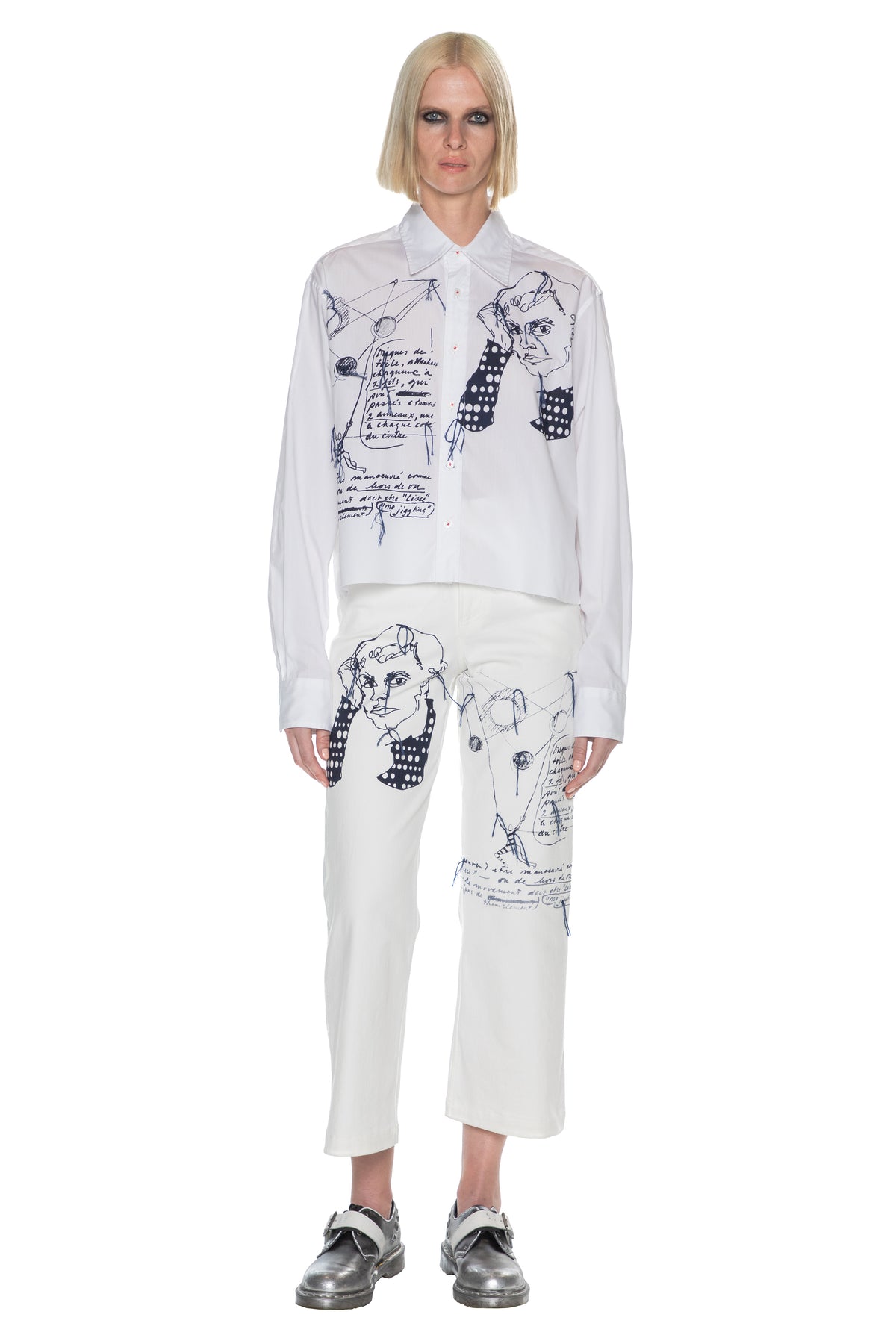 'SKETCHY' CROPPED CLASSIC SHIRT -  - Libertine
