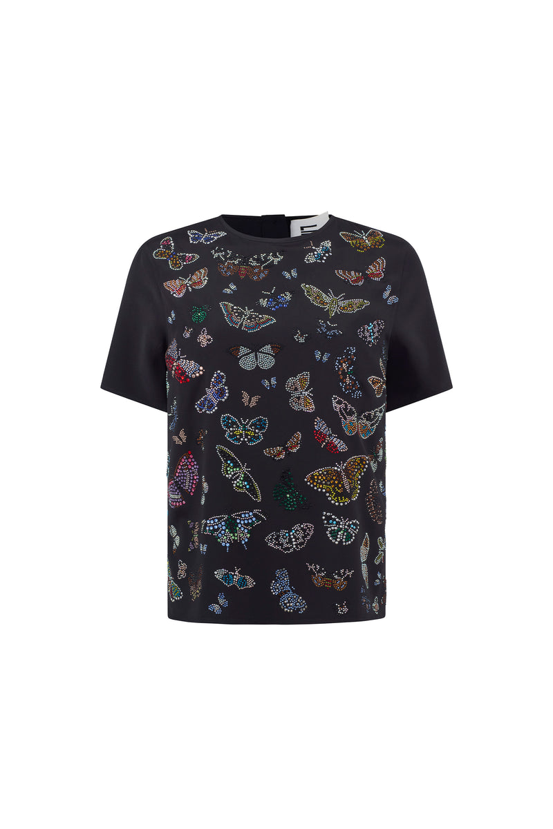 'Millions of Butterflies' Short Sleeve Blouse - - Libertine