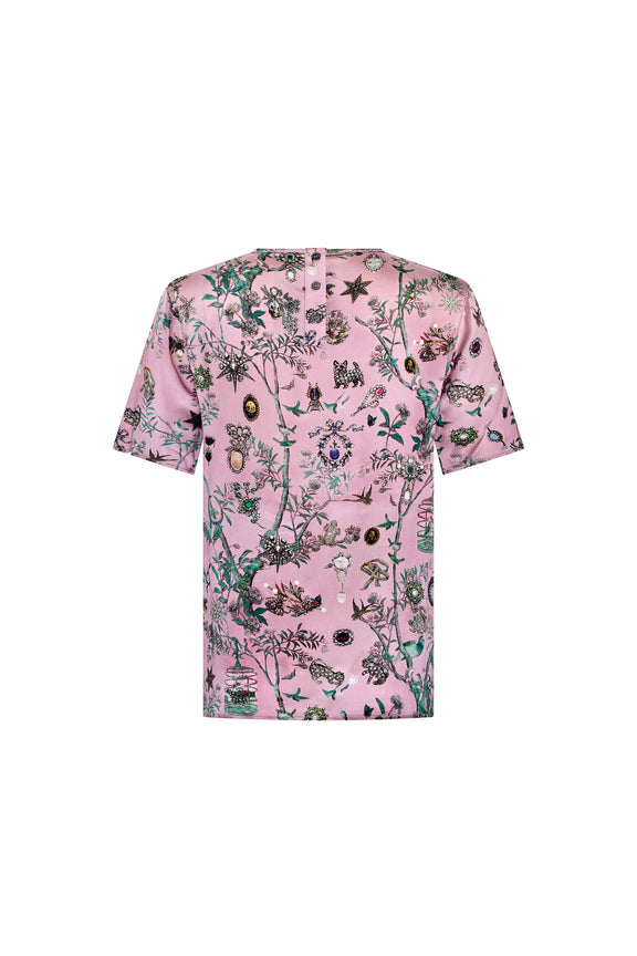 'Pauline De Rothschild' Short Sleeve Blouse - - Libertine
