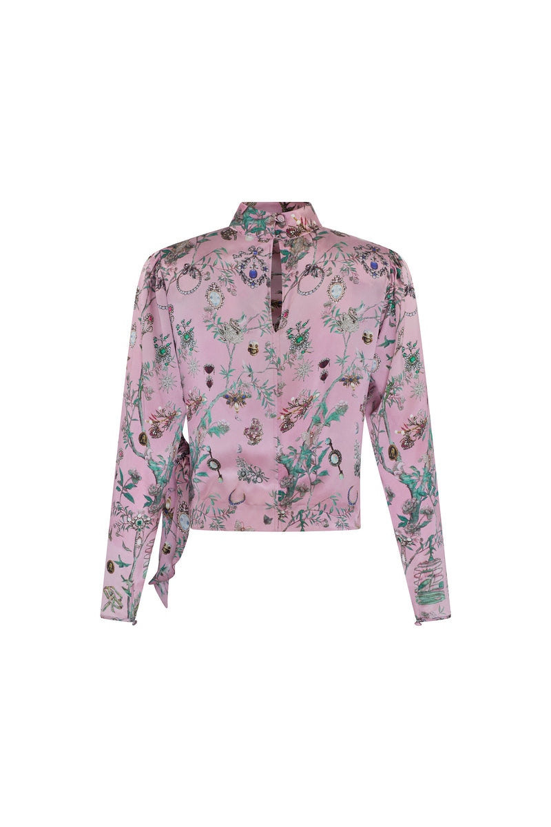 'Pauline De Rothschild' Side Tie Blouse - - Libertine
