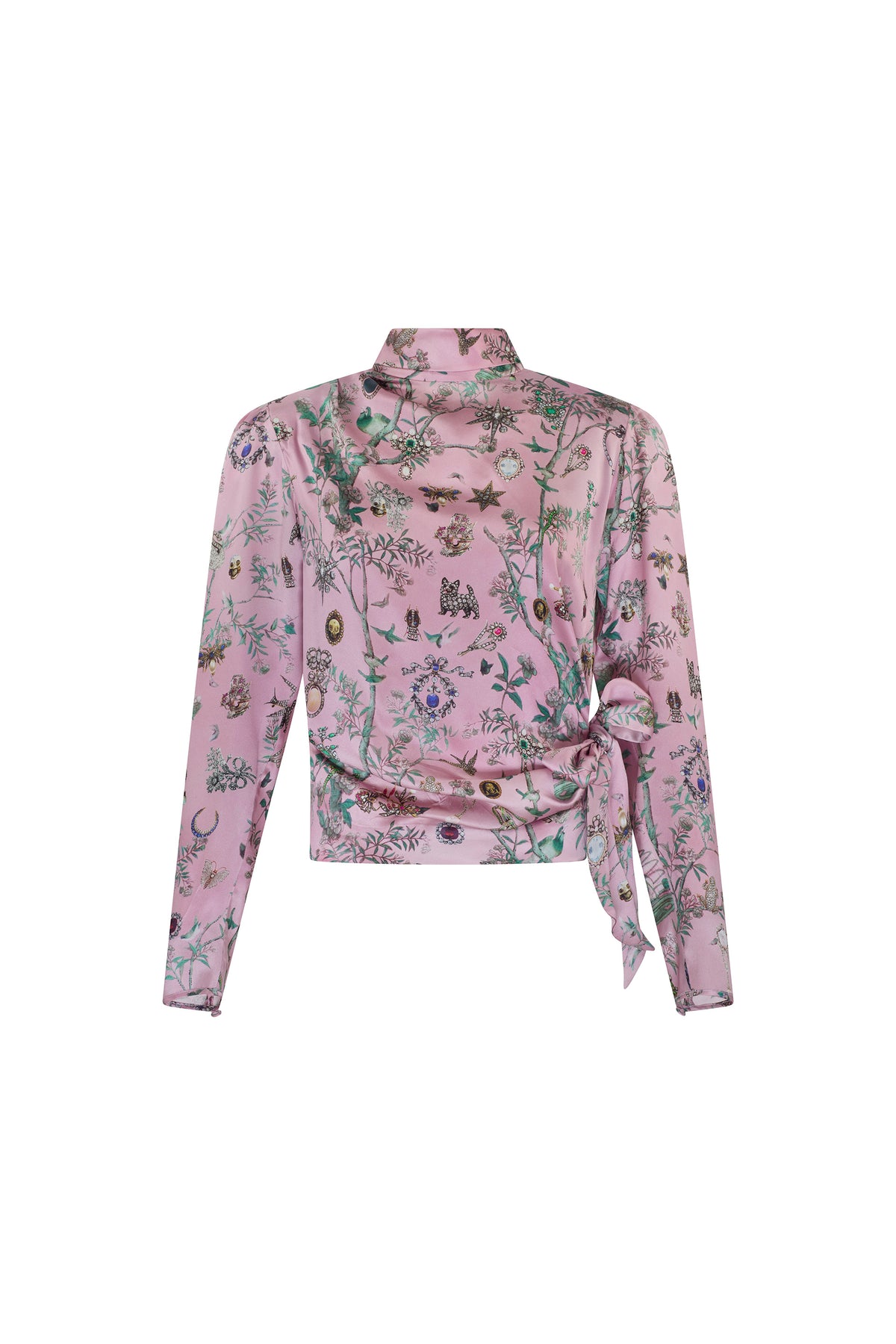 'Pauline De Rothschild' Side Tie Blouse - - Libertine