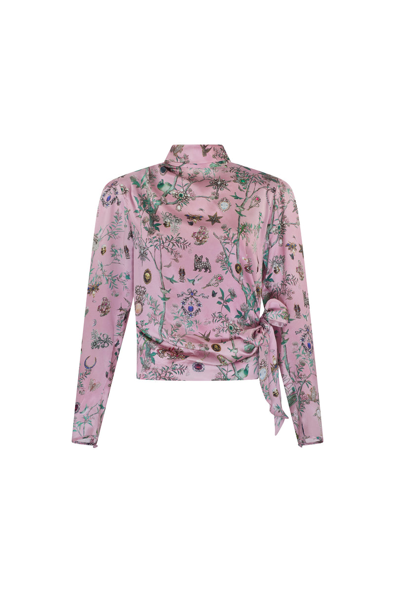 'Pauline De Rothschild' Side Tie Blouse - - Libertine