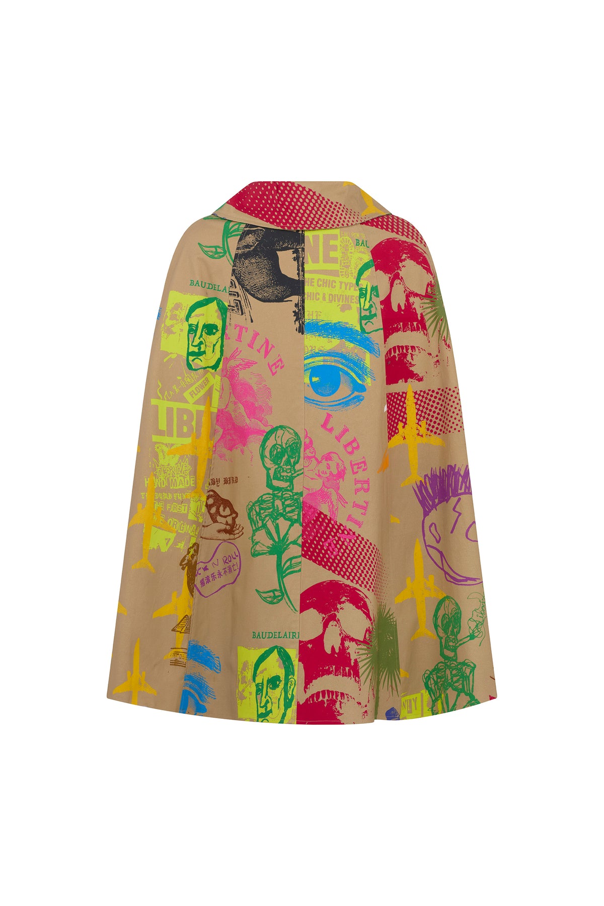'LIBERTINE SILK SCREENS' NEW SHORTIE CAPE - - Libertine