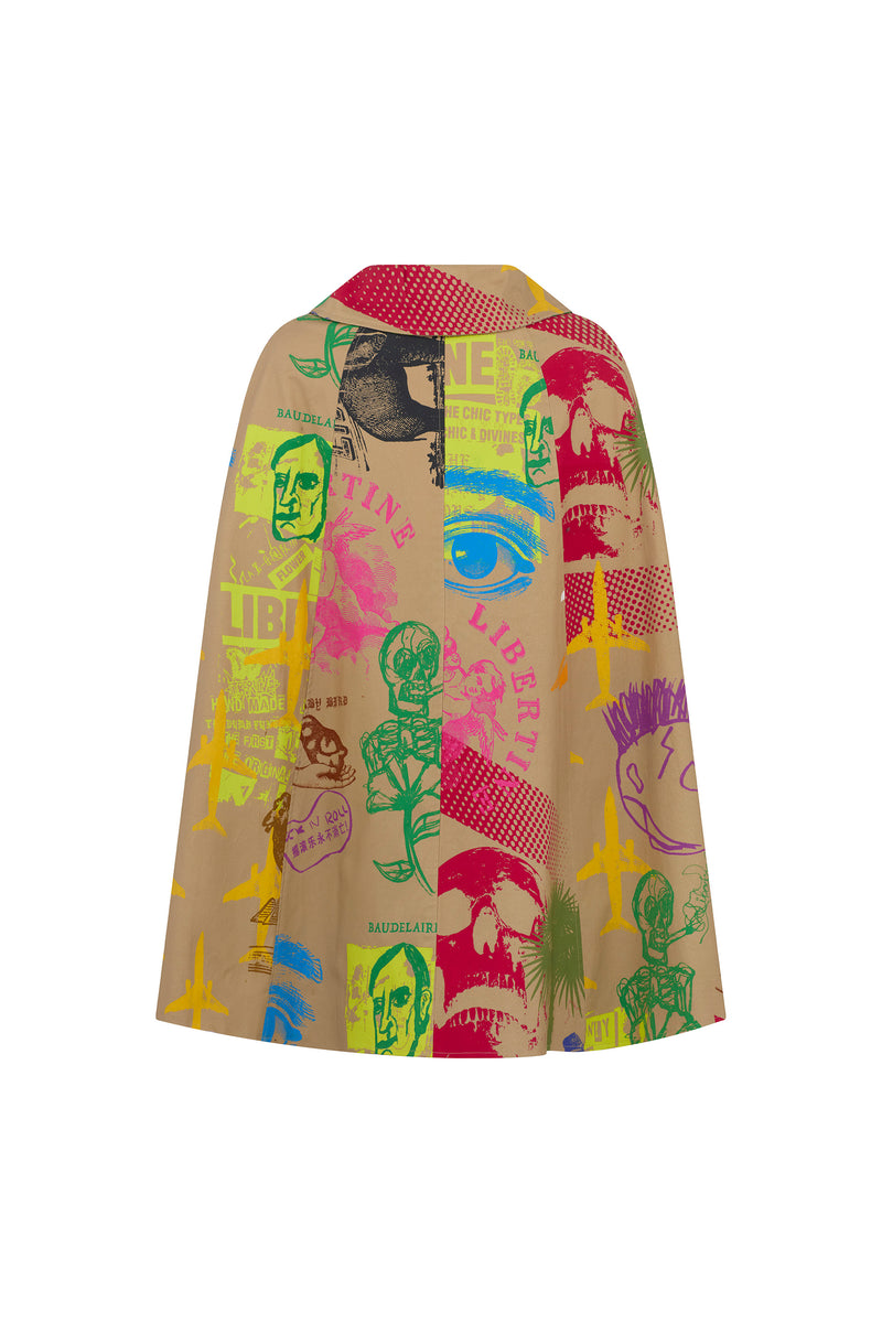 'LIBERTINE SILK SCREENS' NEW SHORTIE CAPE - - Libertine