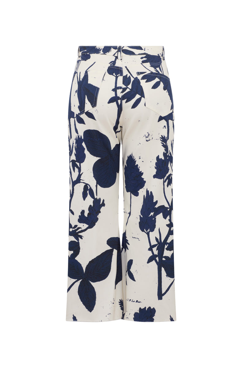 'CYANOTYPES' CROPPED WIDE LEG PANT - - Libertine