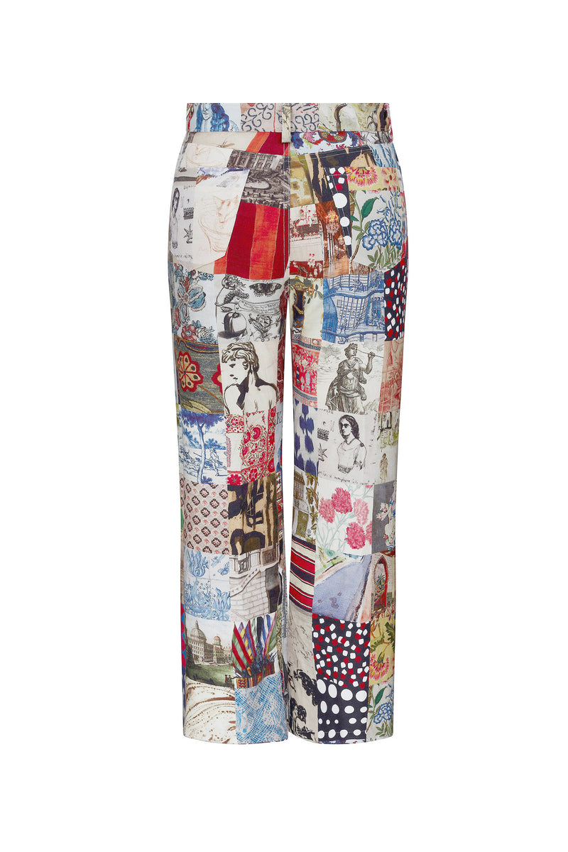 'BLOOMSBURY COLLAGE' CROPPED WIDE LEG PANT - PANTS - Libertine