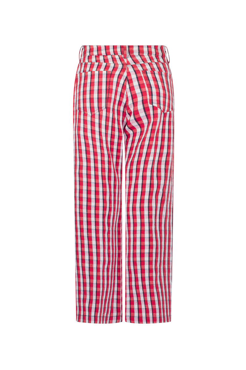'LADYBUG SUMMER CHECK' CROPPED WIDE LEG PANT - - Libertine