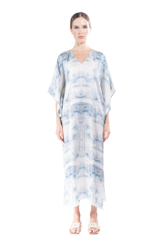 'Blue Pastoral' Kaftan Dress -  - Libertine