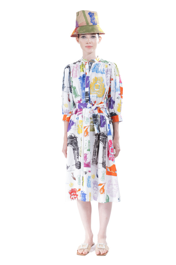 'L'ARC DE LIBERTINE' PUFF SLEEVE SHIRT DRESS - - Libertine - Main image