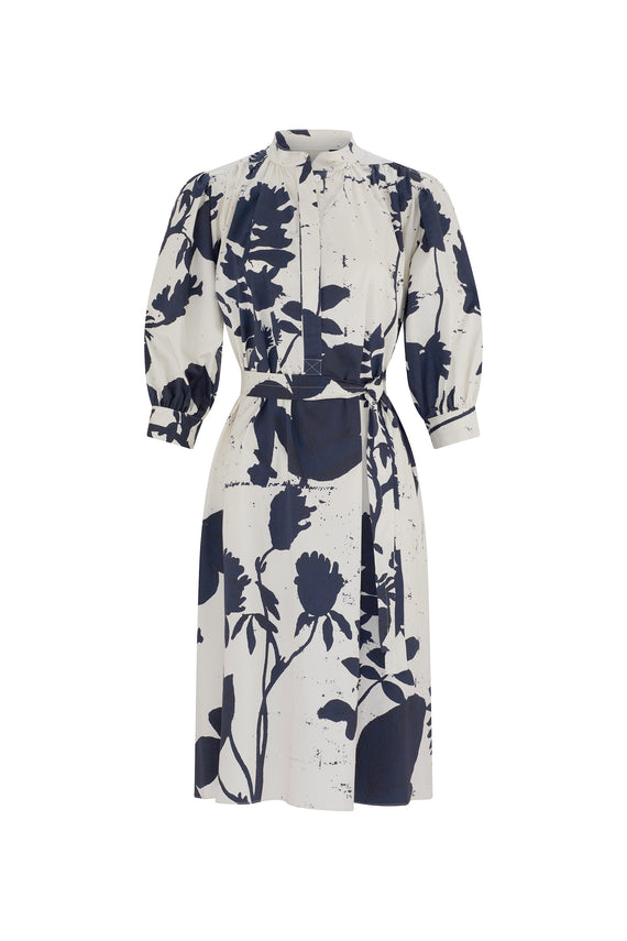 'CYANOTYPES' PUFF SLEEVE SHIRT DRESS - - Libertine - Main image