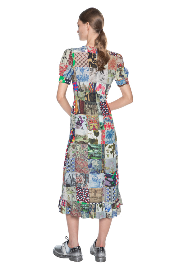 'BLOOMSBURY COLLAGE' SICILIAN DRESS - DRESSES - Libertine