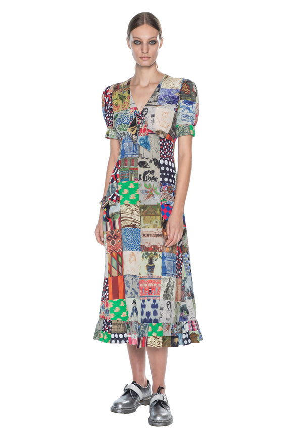 'BLOOMSBURY COLLAGE' SICILIAN DRESS - DRESSES - Libertine