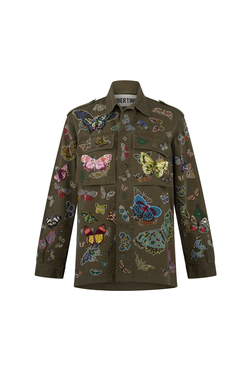 'Millions of Butterflies' Vintage French Military Jacket - - Libertine