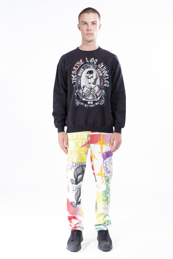 'ASHES TO ASHES WITH CRYSTALS' CREWNECK SWEATSHIRT -  - Libertine