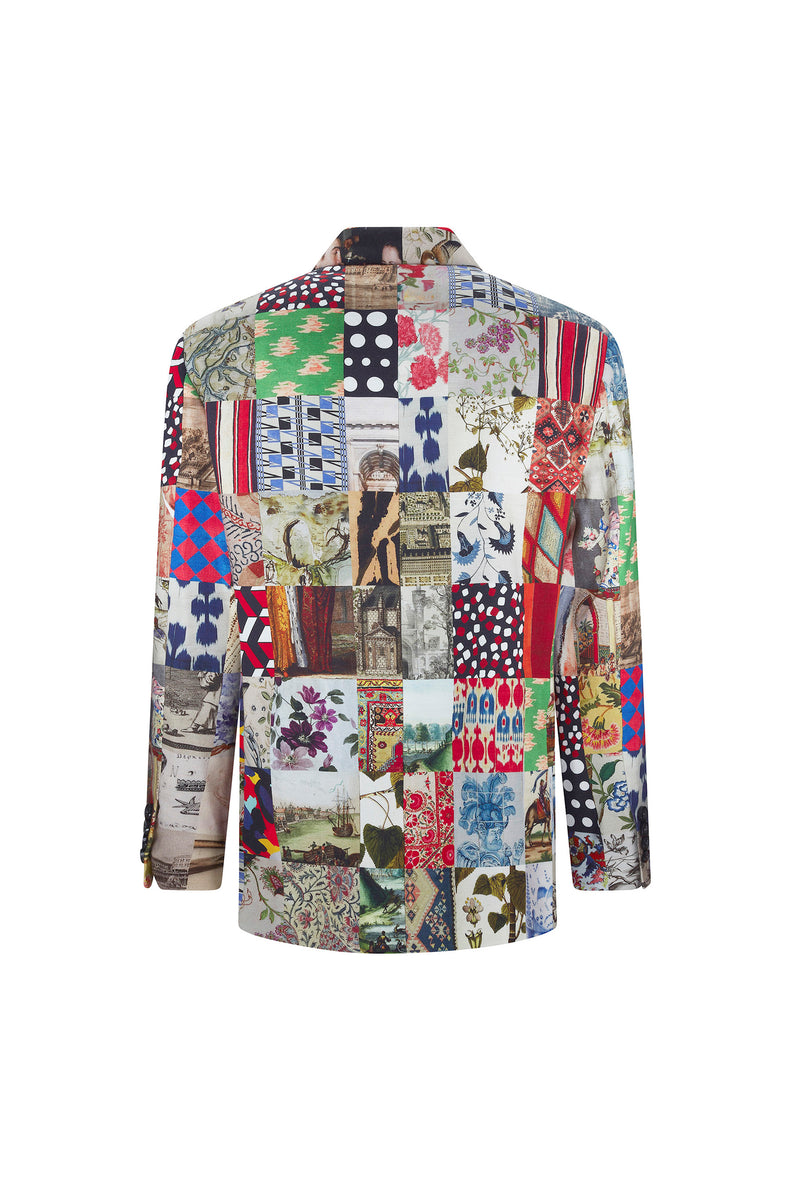 'BLOOMSBURY COLLAGE' MEN'S DOUBLE BREASTED JACKET - JACKETS - Libertine