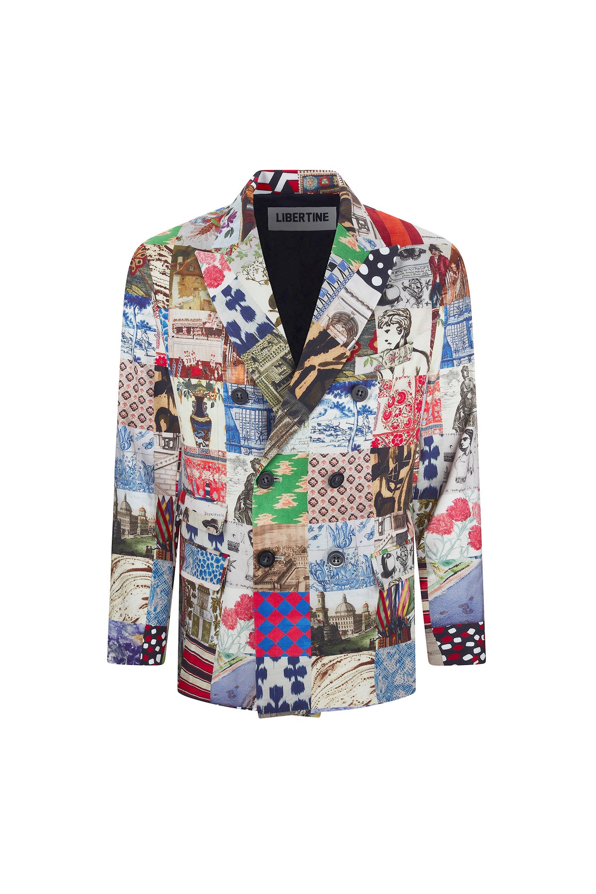 'BLOOMSBURY COLLAGE' MEN'S DOUBLE BREASTED JACKET - JACKETS - Libertine