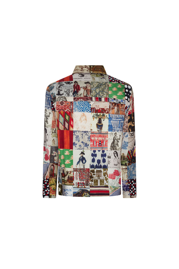 'BLOOMSBURY COLLAGE' HALF ZIP PULLOVER - PULLOVER - Libertine