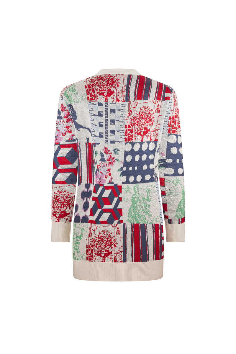 'BLOOMSBURY COLLAGE' OVERSIZED CARDIGAN - CARDIGANS - Libertine