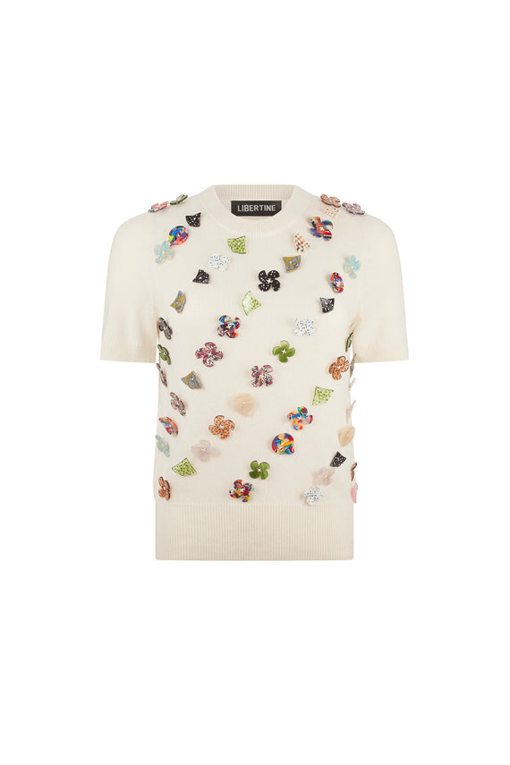 'BUTTON TOWN' SHORT SLEEVE PULLOVER - Women's Knits - Libertine - Main image