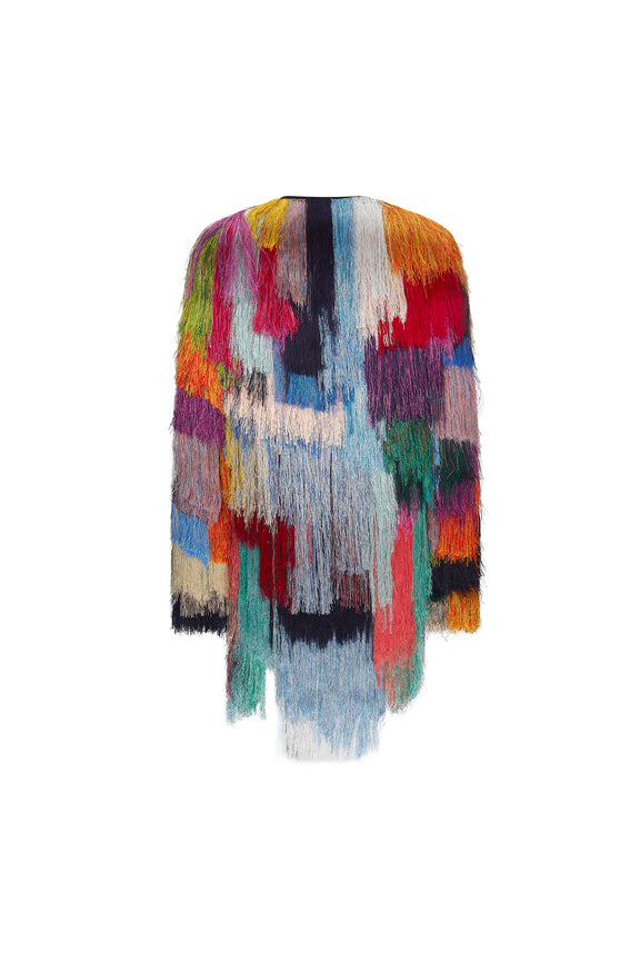 'FRINGE WITH BENEFITS' COLLARLESS JACKET -  - Libertine