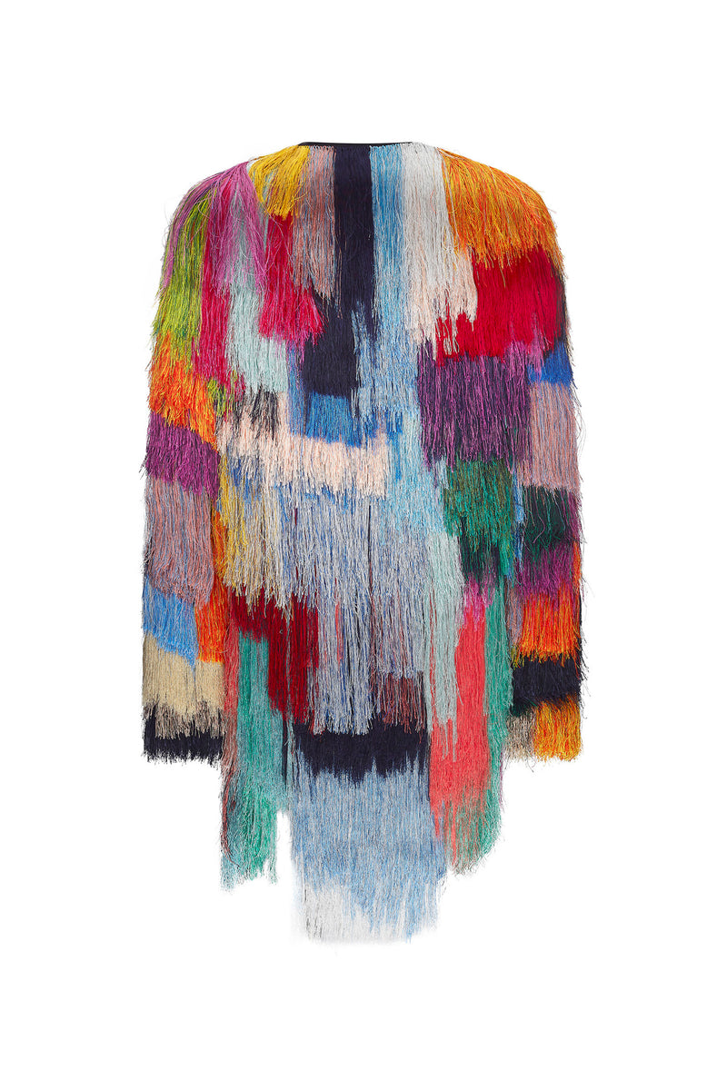 'FRINGE WITH BENEFITS' COLLARLESS JACKET - - Libertine
