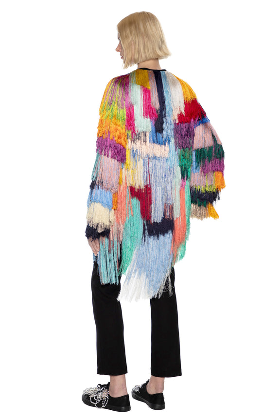 'FRINGE WITH BENEFITS' COLLARLESS JACKET -  - Libertine