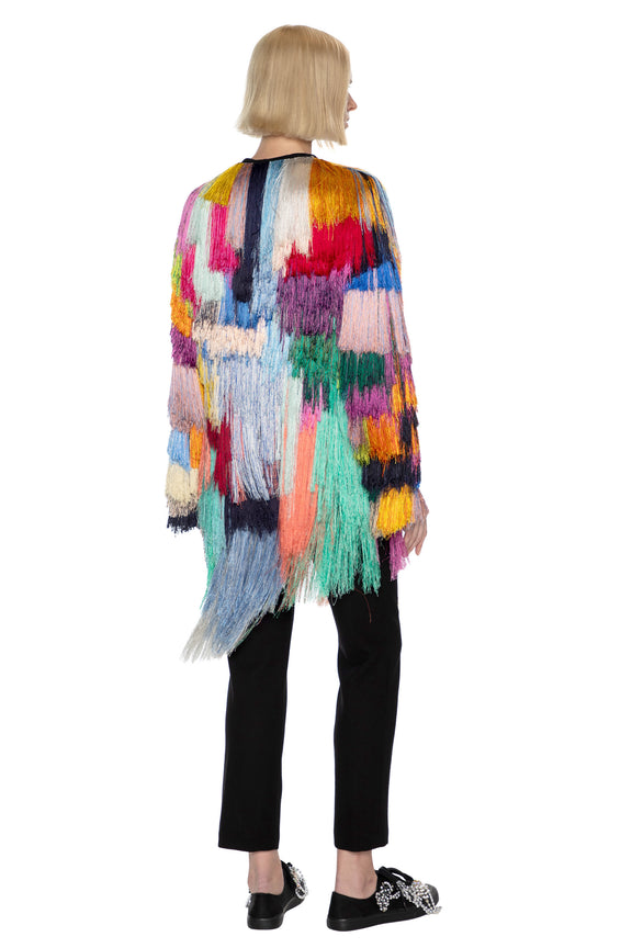 'FRINGE WITH BENEFITS' COLLARLESS JACKET -  - Libertine