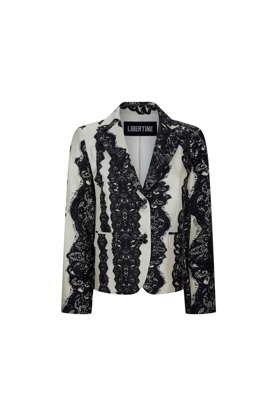'VENETIAN LACE' L/S SHORT JACKET WITH CRYSTALS -  - Libertine