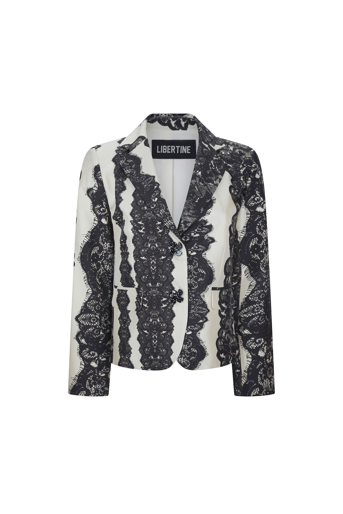 'VENETIAN LACE' L/S SHORT JACKET WITH CRYSTALS - - Libertine