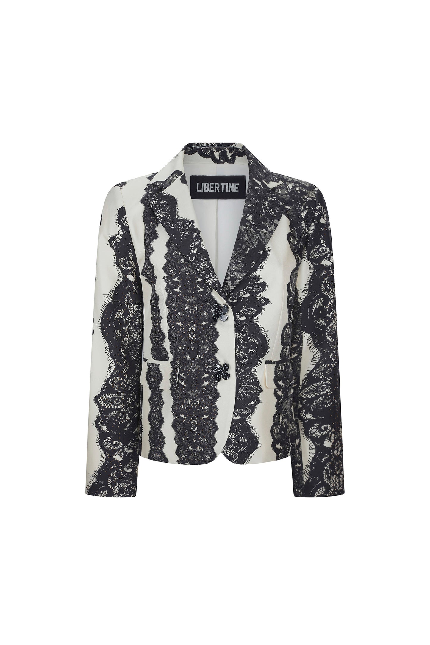 'VENETIAN LACE' L/S SHORT JACKET WITH CRYSTALS - - Libertine