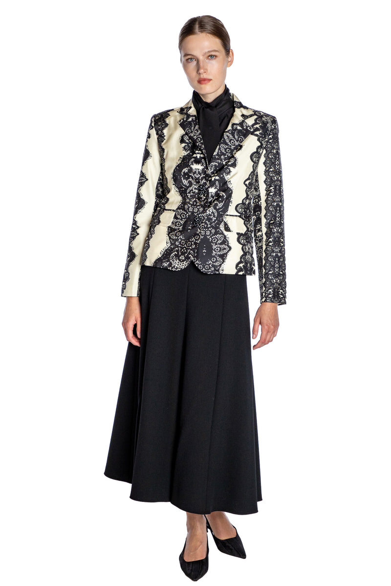 'VENETIAN LACE' L/S SHORT JACKET WITH CRYSTALS - - Libertine