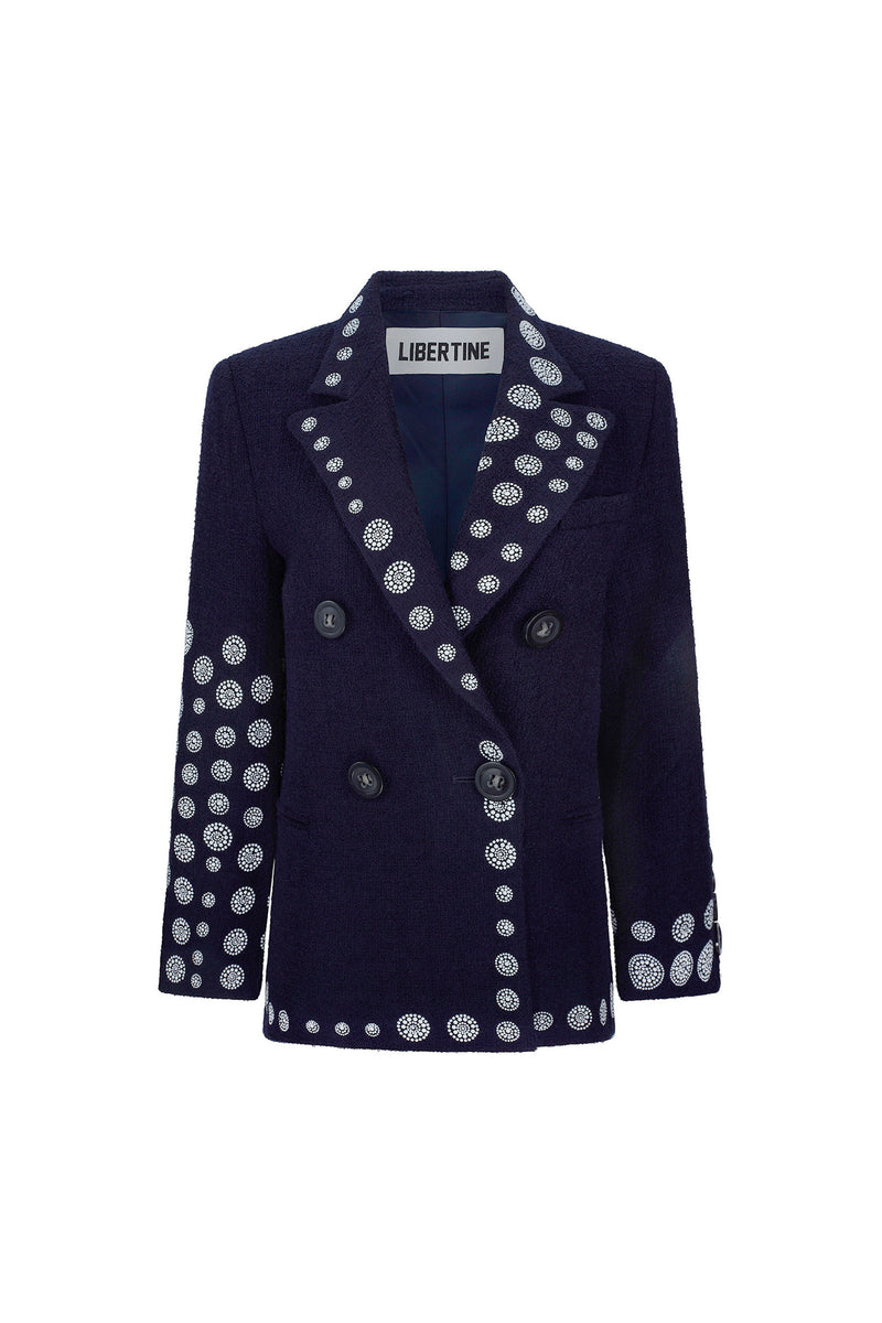 'DOT DOTISM' EMBELLISHED DOUBLE BREASTED BLAZER - JACKETS - Libertine