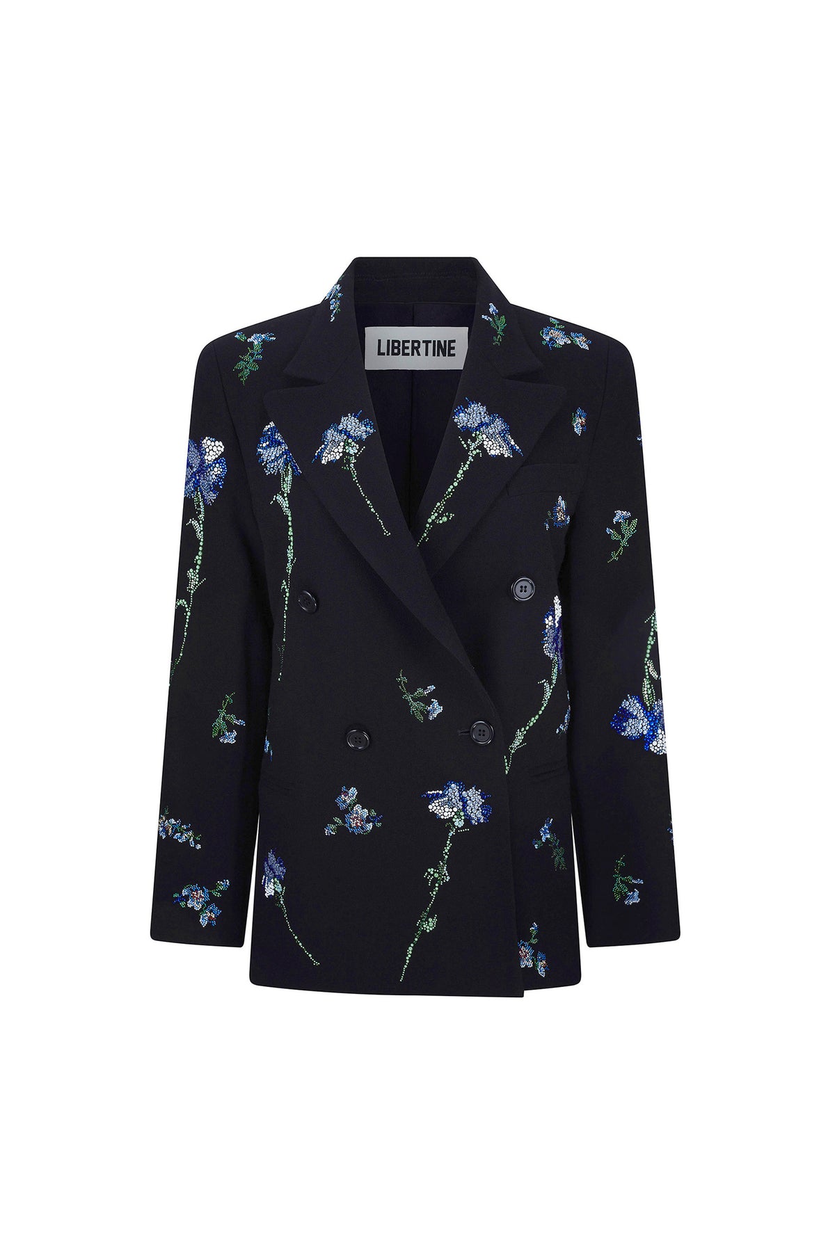 'CECIL BEATON BLUE CARNATION' DOUBLE BREASTED JACKET - JACKETS - Libertine