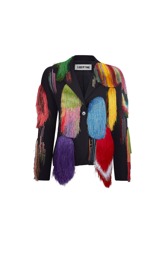 'FRINGE WITH BENEFITS' L/S SHORT JACKET -  - Libertine