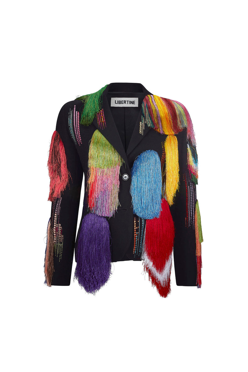'FRINGE WITH BENEFITS' L/S SHORT JACKET - - Libertine