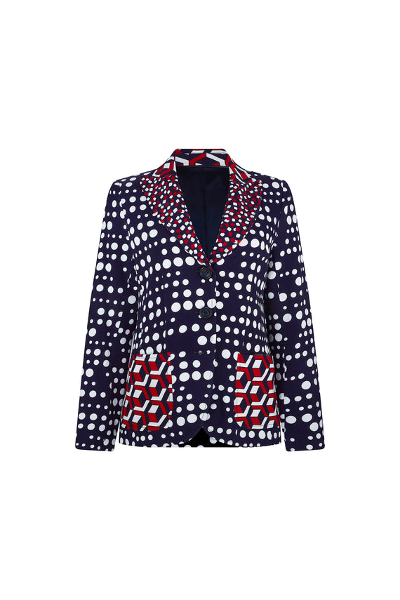 'RED WHITE AND BLUE MASH UP' PATCH POCKET JACKET -  - Libertine