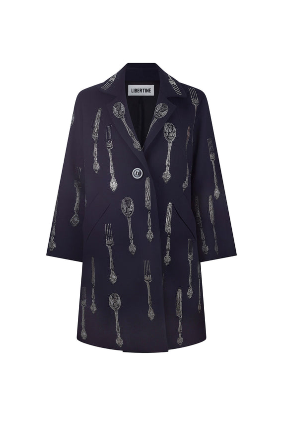 'MICHELIN STAR' NOTCHED LAPEL COAT - - Libertine - Main image