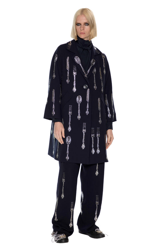 'MICHELIN STAR' NOTCHED LAPEL COAT -  - Libertine