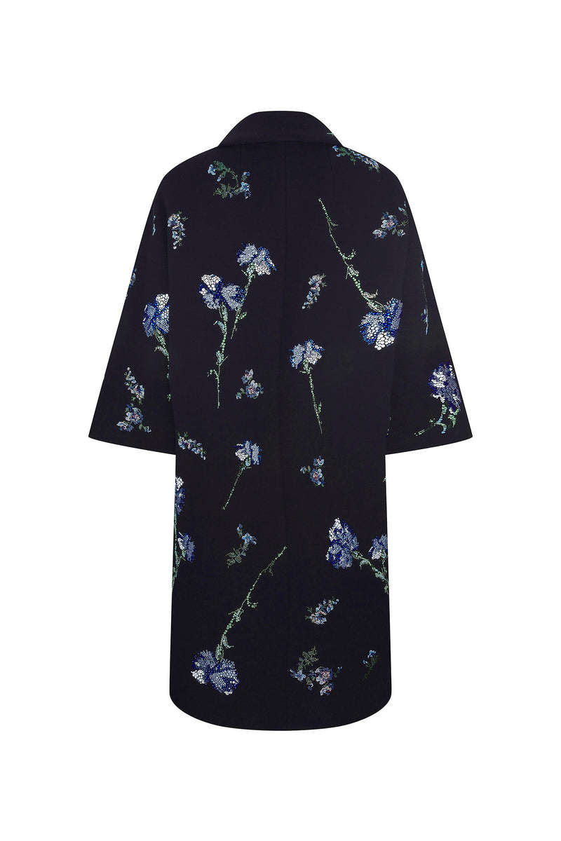 'CECIL BEATON BLUE CARNATION' PATCH POCKET COAT - COATS - Libertine