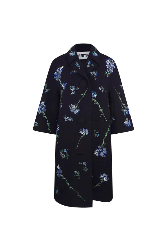 'CECIL BEATON BLUE CARNATION' PATCH POCKET COAT - COATS - Libertine