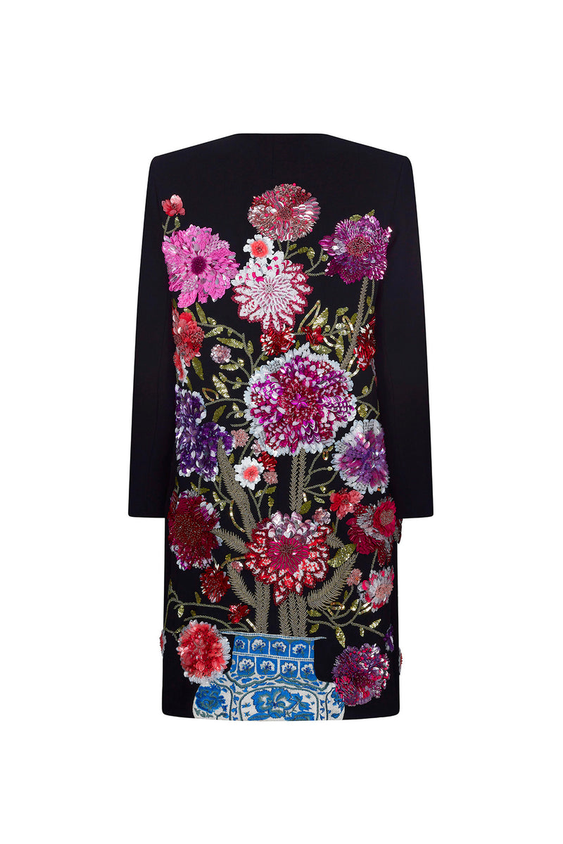 'PINK GARDEN' CLASSIC COLLARLESS COAT - - Libertine
