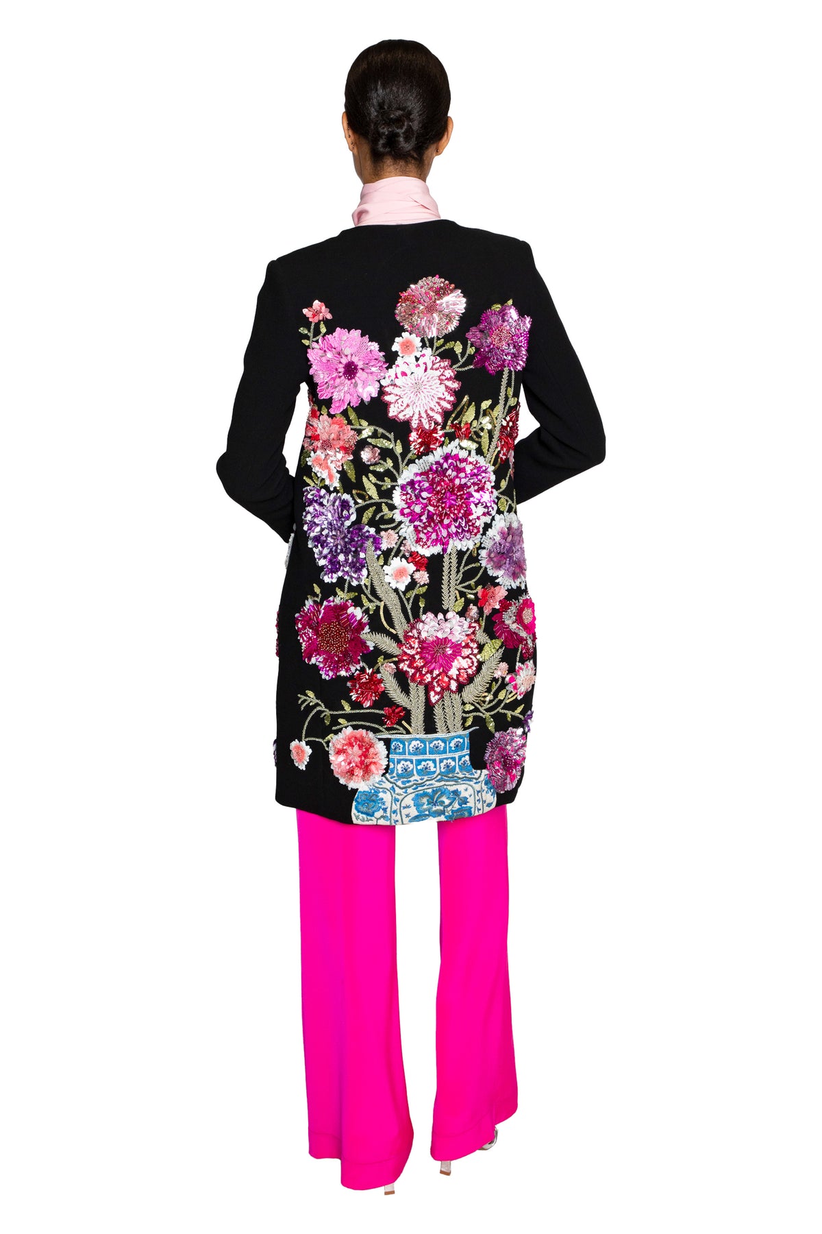 'PINK GARDEN' CLASSIC COLLARLESS COAT - - Libertine