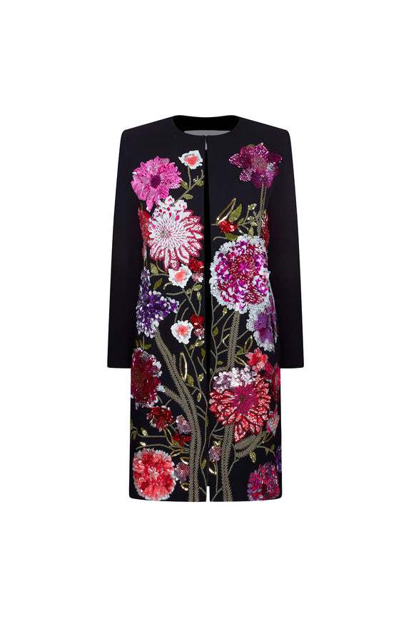 'PINK GARDEN' CLASSIC COLLARLESS COAT -  - Libertine