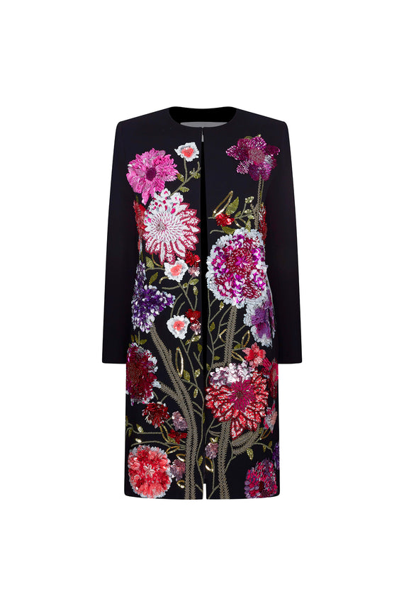 'PINK GARDEN' CLASSIC COLLARLESS COAT - - Libertine