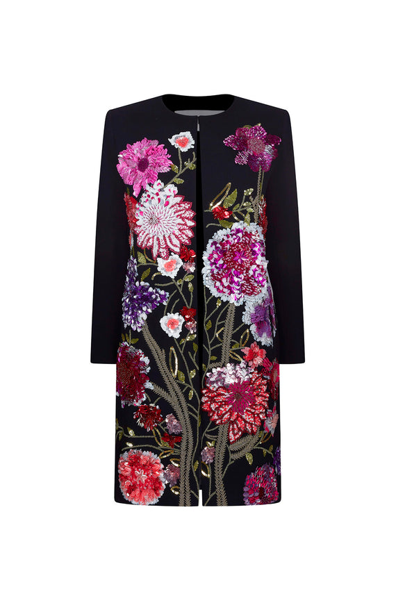 'PINK GARDEN' CLASSIC COLLARLESS COAT - - Libertine - Main image