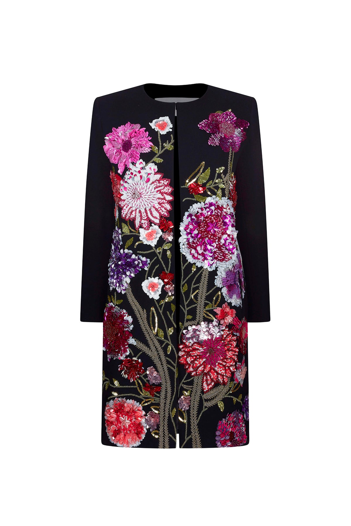'PINK GARDEN' CLASSIC COLLARLESS COAT - - Libertine
