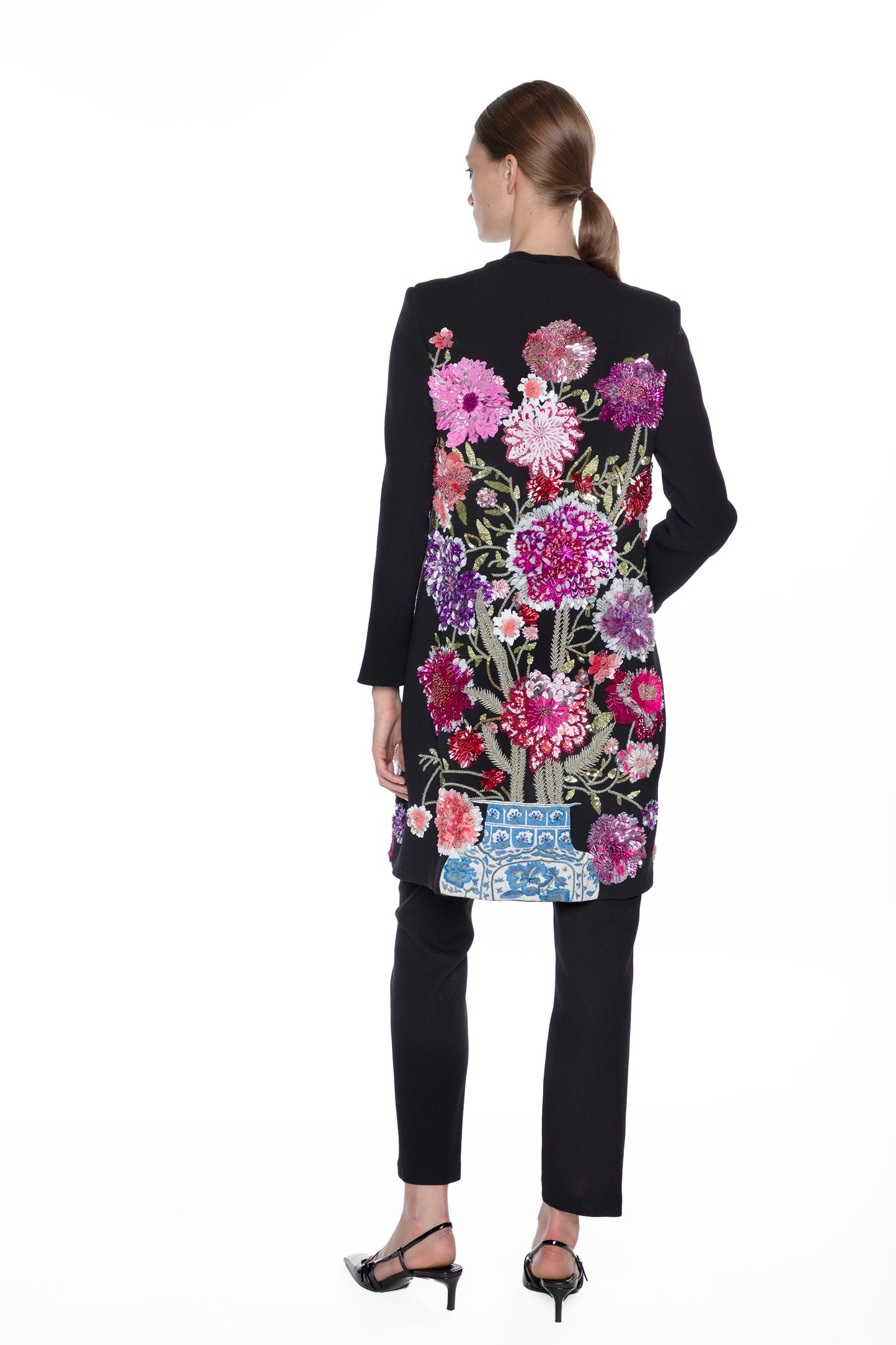 'PINK GARDEN' CLASSIC COLLARLESS COAT -  - Libertine