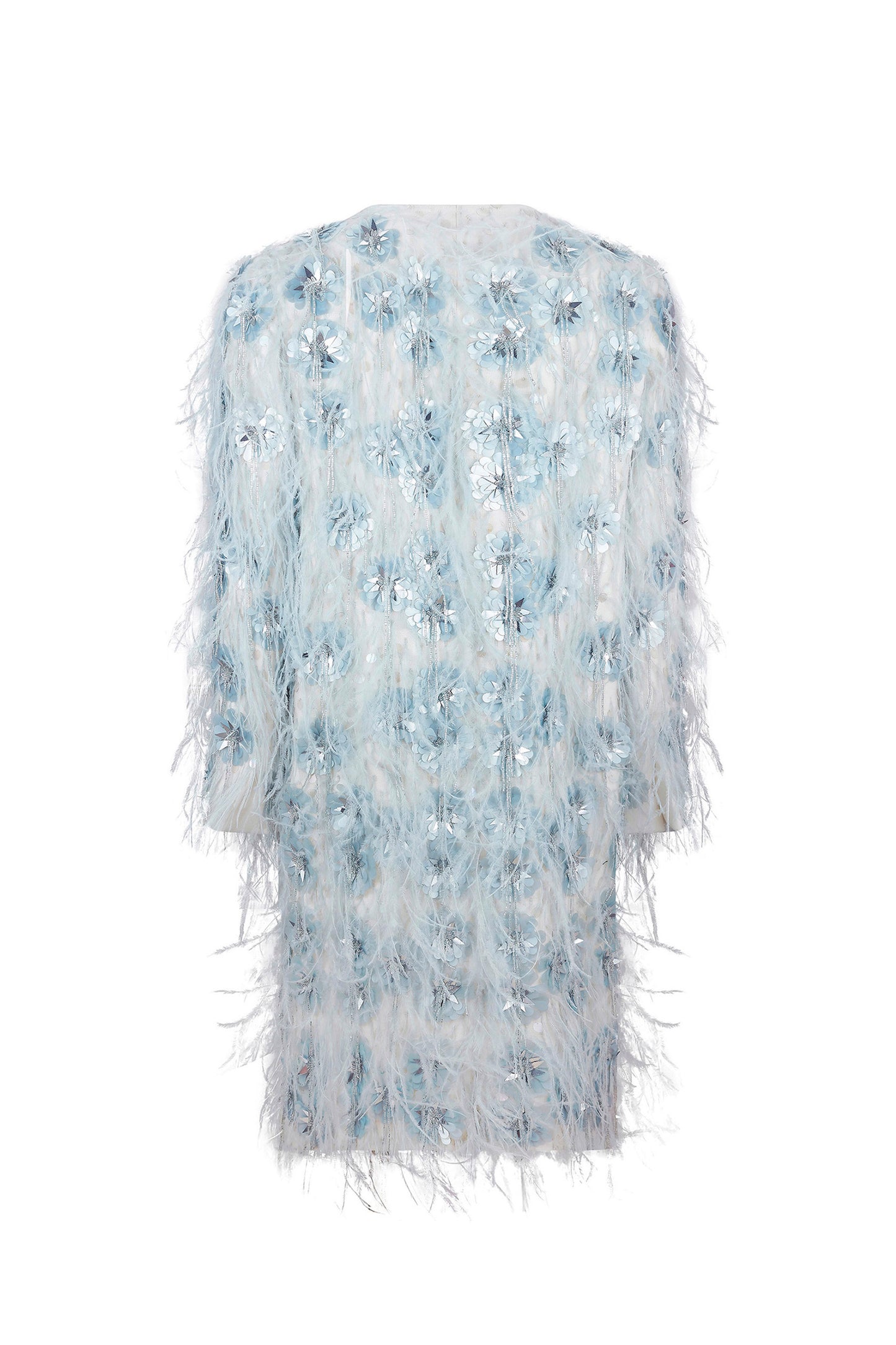 'GLISTENING BLUE' V-NECK COAT - - Libertine